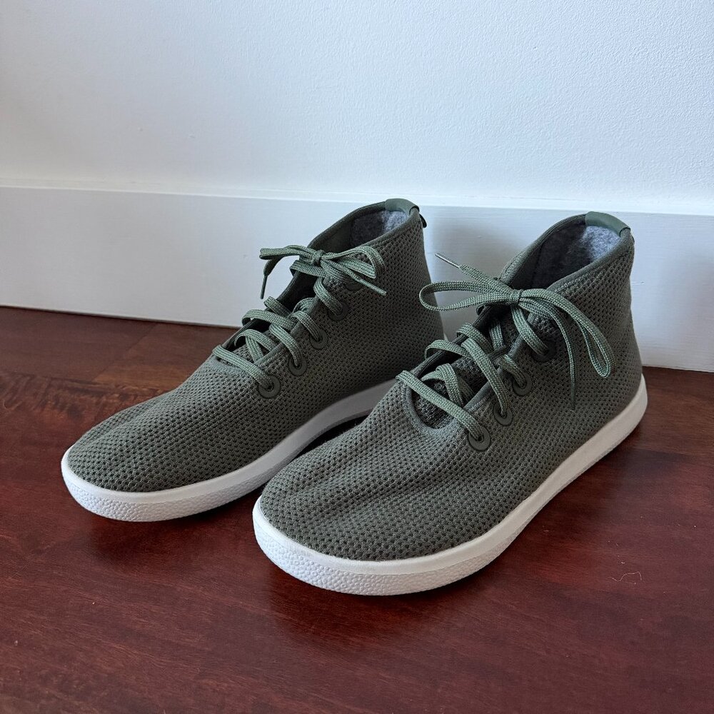 Allbirds Men's Tree Topper High Top Sneakers Size 11 Army Green White Sole